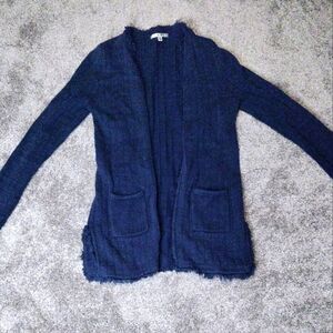 CAbi Women's Blue Long Sleeve Open Front Cardigan Knitted Sweater Sz M